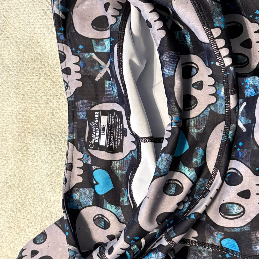 Constantly Varied Gear Skull Print Leggings - Black and Blue - Picture 2 of 3
